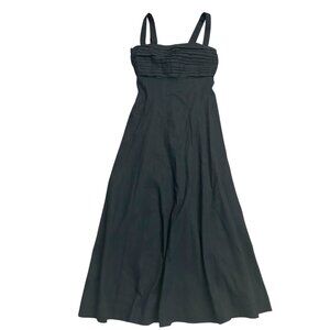 Abercrombie & Fitch Women's Size XS Black Linen Cotton Blend Maxi Dress NWT SHO